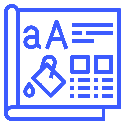 icon for brand style guide showing creative design being done
